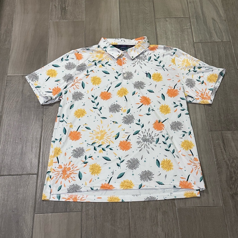 William Murray Golf Men's “Mum’s The Word” Polo Shirt - Yellow Orange Size XXL